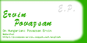 ervin povazsan business card